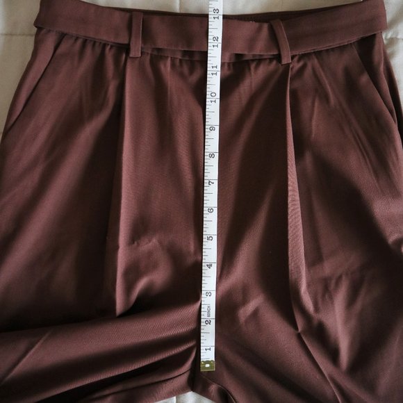 Brown Pleated Straight Leg Trouser Dress Pant NWOT - Picture 6 of 12